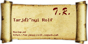 Tarjányi Rolf névjegykártya